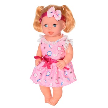 Дитяча лялька Яринка Bambi M 5603 українською мовою (Рожеве плаття сонечко) фото
