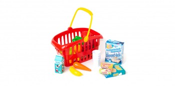 Ігровий набір "Супермаркет" кошик з продуктами 362B2, 3 кольори (Червоний) фото