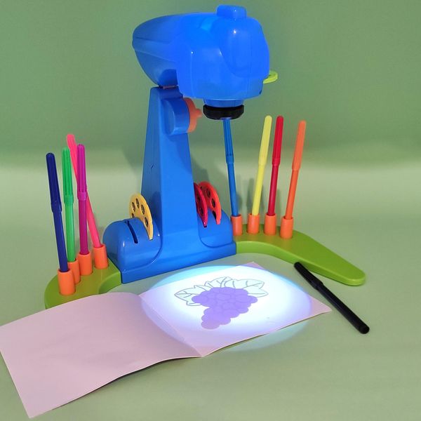 Дитячий проектор для малювання 32 малюнка, фломастери AK0002B (Синій) фото