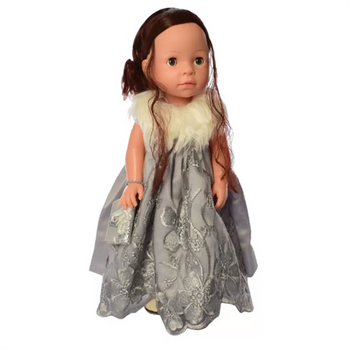 Кукла для девочек в платье M 5413-16-2 интерактивная (Silver) фото