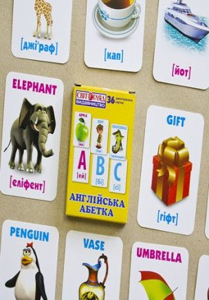 Дитячі розвиваючі картки "Англійський алфавіт" 13106047, 36 карток фото